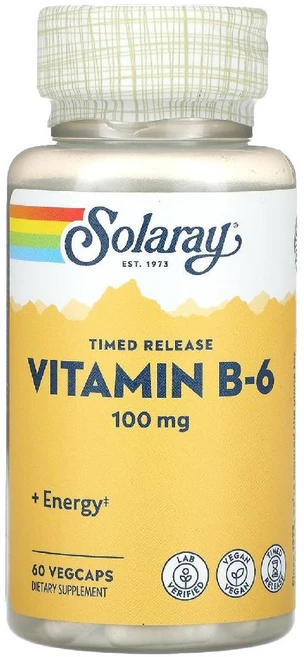 쏠라레이 비타민B6 서방형 100mg 60 베지캡슐, 알약/캡슐, 성인남녀공용, 60정, 1개 - 쿠팡