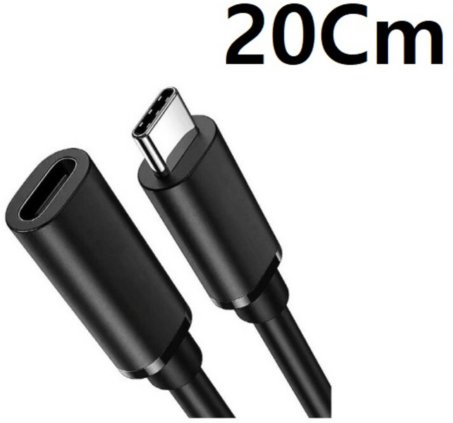 C타입 연장 케이블 20Cm 암/수 OTG 데이터 전용 -충전 불가- 벌크, 1개