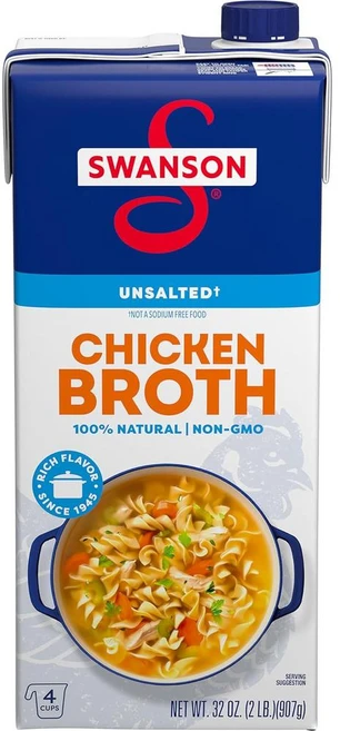 스완슨 100% 내추럴 언쏠티드 치킨 브로쓰, 1개, 907g - 쿠팡