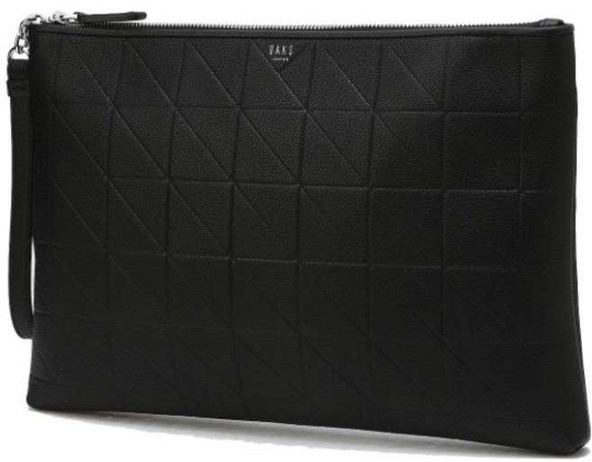 닥스 [클러치(L-Size)][GRID MAXI][그리드 맥시] 블랙 그리드 패턴엠보 소가죽 YMDBBA5F279BK