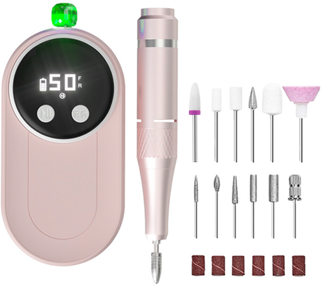 네일 드릴 머신 네일 관리기 12종 비트, 1개, 핑크