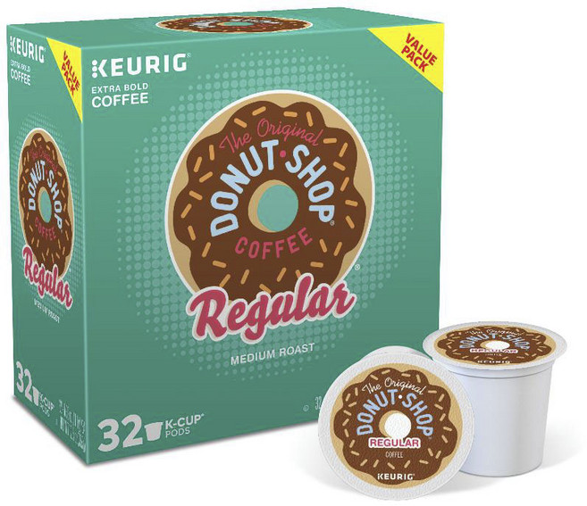 The Original Donut Shop Coffee 엑스트라 볼드 커피캡슐 레귤러 미디엄 로스트 K-컵, 32개입