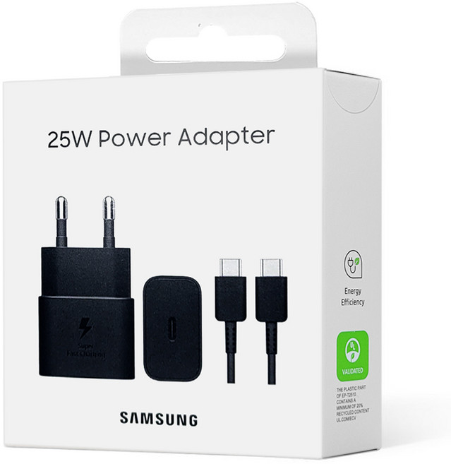 삼성전자 C타입 초고속 충전기 25W + 케이블 1m 세트 PD PPS GaN, 블 랙(25W삼성정품충전기+1M정품케이블), 1개