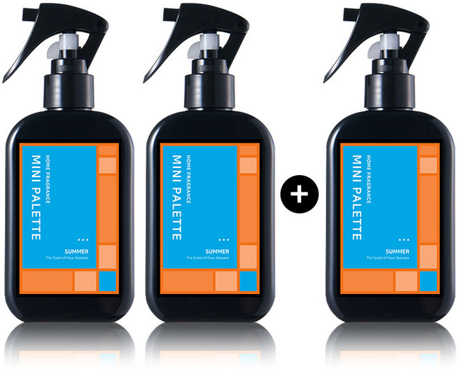 [2+1] 미니파레트 아트 공간향수 200mL 12종(택1) 사계절향기 향수3개 룸 스프레이 드레스 퍼퓸 재구매 TOP, 여름3 상큼한(자몽&시트러스), 3개