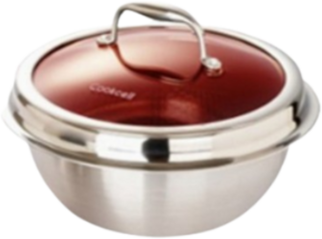 쿡셀 통3중 세라믹 레드 가마솥, 16cm, 1개, 16cm