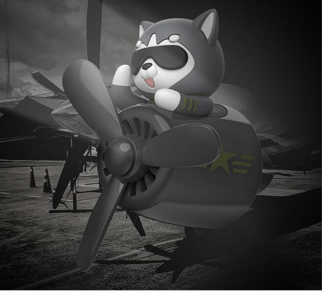 신차선물용 공군전투기 송풍구방향제 차량용디퓨져, 1개, 도그 그레이