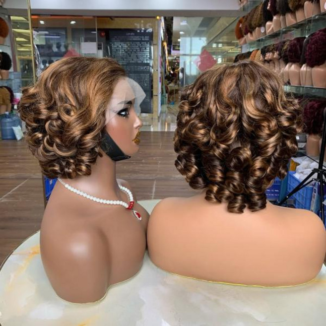 427 Body Wave Short Bob Wig Human Hair 13x4 Hd Full Lace Front Wig 12A Grade Virgin Lace Frontal Wig, 3)12inches, 180, 13x4 Lace Bob Wig