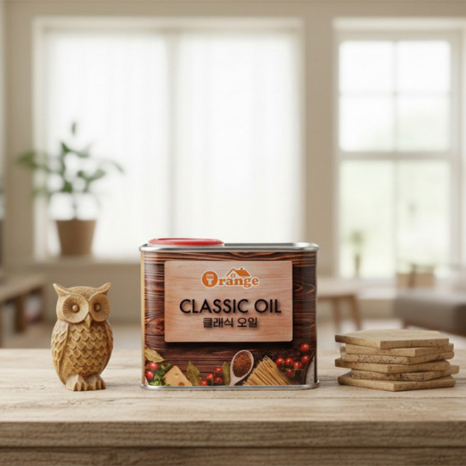 클래식 천연오일 450mL 원목가구 우드슬랩 원목식탁 나무 코팅 관리, 1개