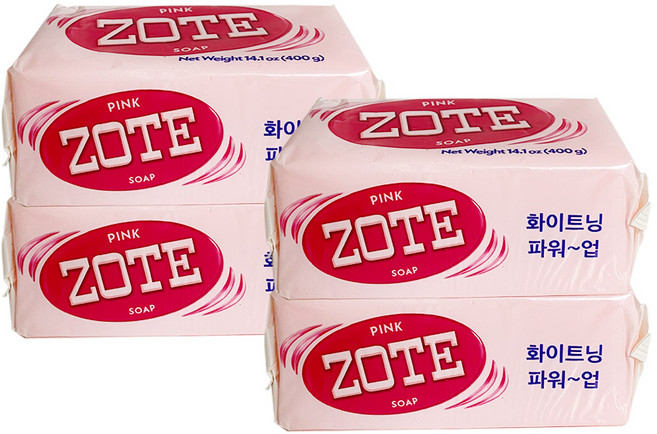 체리하우스 ZOTE 세탁비누 핑크, 400g, 4개