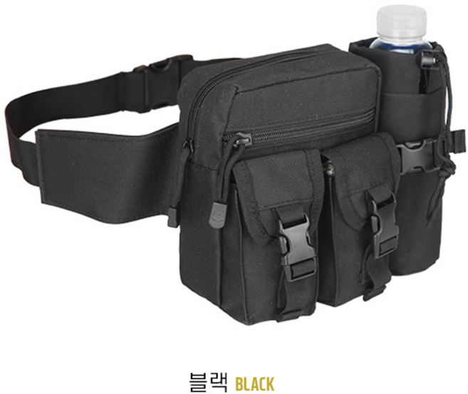 더이룸 등산용 슬링백 허리가방 물병힙색 힙색, 1개, 블랙