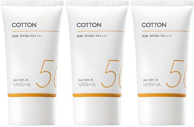 미샤 올 어라운드 세이프 블록 코튼선크림 SPF50+ PA++++, 50ml, 3개