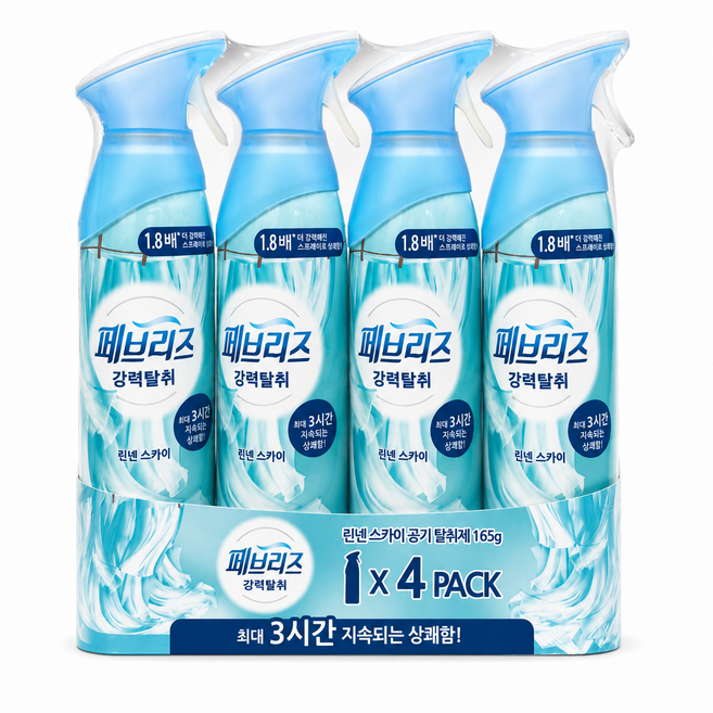 코스트코 페브리즈 에어 공기 린네 탈취제 스카이 쾌적한 실내, 4개, 165g