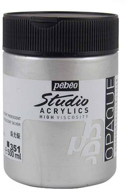 뻬베오 스튜디오 아크릴물감 메탈 351 Iridescent Silver, 500ml, 1색