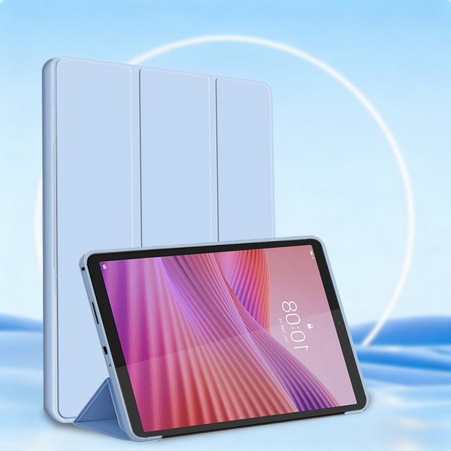 Slim For Lenovo Tab One / Tab K9 8.7" Tablet Case Tri-fold Stand Cover with TPU Back TB305FU TB305XU, Sky Blue