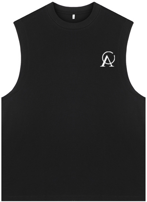 ANYOU 남성 여름 스포츠 조끼 캐주얼 반팔 티셔츠 세트 편한 운동복