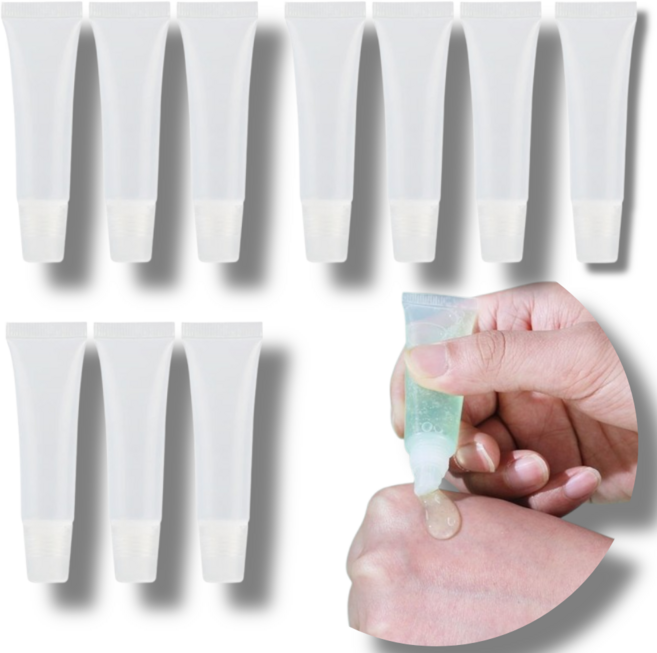 주니니몰 튜브형 공병 15ml 로션 핸드크림 소분 여행용, 10개, 투명