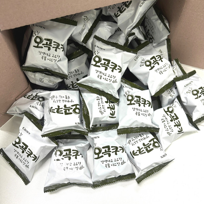 크라운 오곡쿠키 대용량 과자 40개 (개별포장), 24g