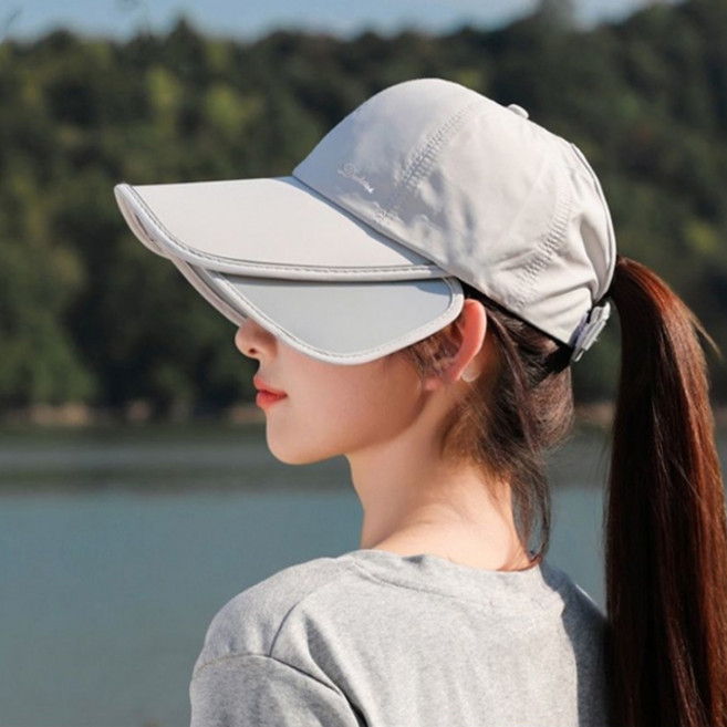 UPF50+ 자외선 차단 얼굴이 작아보이는 날개 볼캡 썬캡 썬바이저 2P