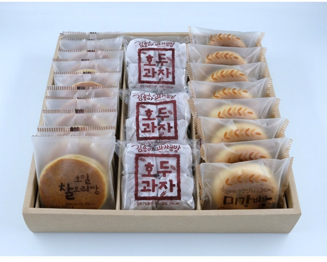 [생산당일발송]김종하과자공방_소1(찰보리빵5개+호두과자12알+미강빵5개) - (무방부제/수제건강간식/개별포장/간식용/선물용/결혼답례품/사무실간식/어린이간식/빵/빵선물세트), 대1(찰보리빵10+호두과자12+미강빵8)), 1개