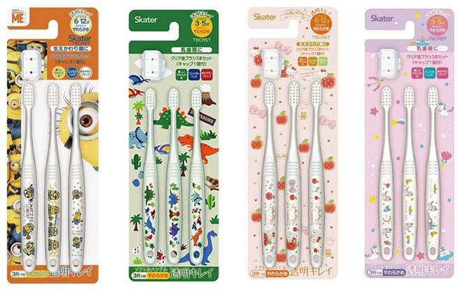 트래블앤쿡 캐릭터 유아 아동칫솔 3P 세트 헬로키티 미니언즈 유니콘 다이노사우루스, 유니콘칫솔3P세트, 1개