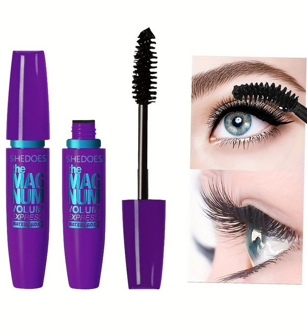 4D 블랙 마스카라 짙어지기 길어지기 컬링 방수 액상 섬유 마스카라, 01 8828-purple