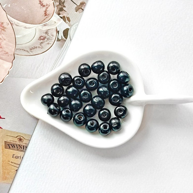 헤세드 8mm 나무구슬 우드구슬 비즈 복음팔찌 전도팔찌 선교팔찌, 20개, 블랙