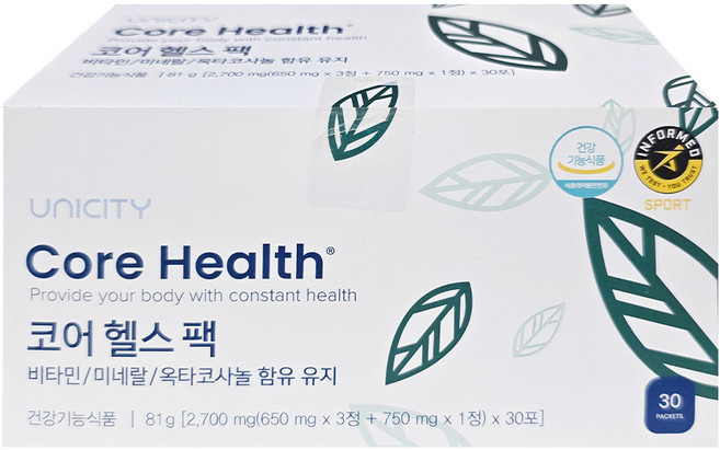 유니시티 코어헬스팩, 30회분, 1개