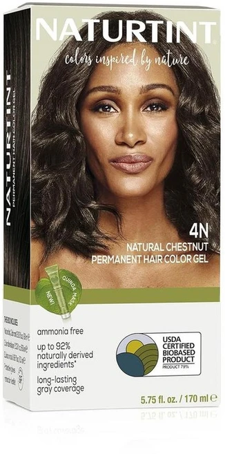 Naturtint 4N 네추럴 체스트넛 염색약 비건 크루얼티프리 올리브추출물 영양공급 염색 170ml, 1개 - 쿠팡