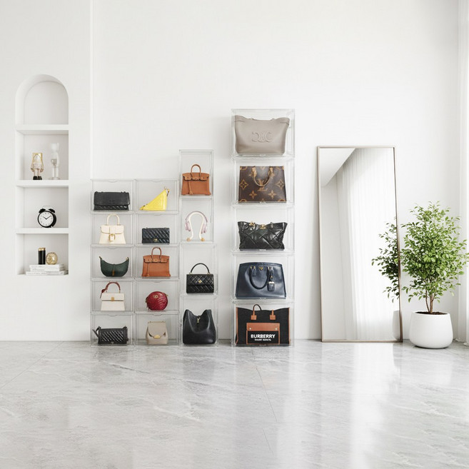 1미터 가방보관함 투명 아크릴 명품 가방정리함, 6개