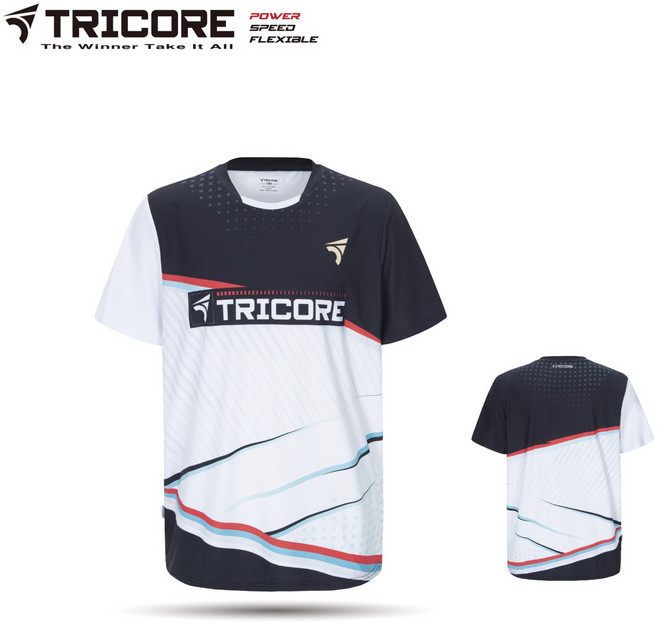 [Tricore] 트리코어 2025 경기복티셔츠 TRT-1/227 (BK) 화이트&블랙컬러 배드민턴&탁구&스쿼시&테니스&볼링&스포츠&라온스포츠