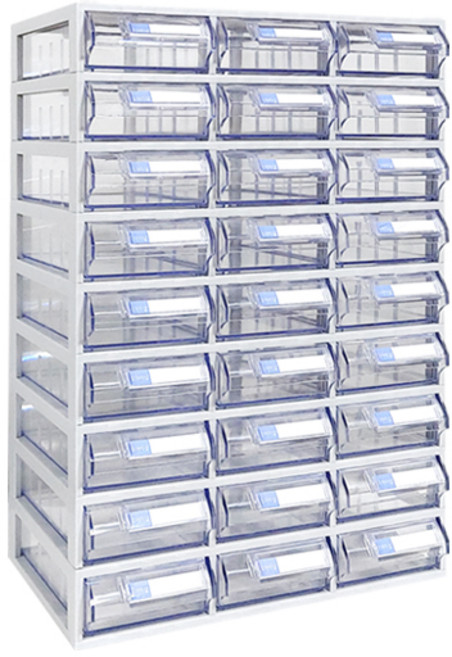 [국내생산 완제품] 모아이샵 다용도 스마트 정리함 투명수납함 멀티박스 미니수납함 멀티수납함, 스마트정리함(27칸)