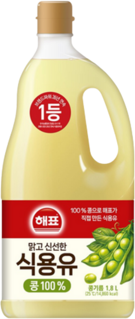 [사조해표] 콩식용유 (해표 1.8L), 1.8L, 1개