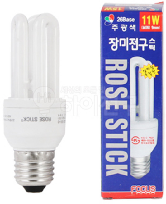 포커스 장미전구 삼파장 EL 11W, 주광색, 삼파장 11w, 1개
