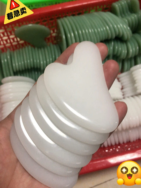 粉水晶 刮痧板 臉部 美容 撥筋棒 點穴筆, 1個, 如圖所示