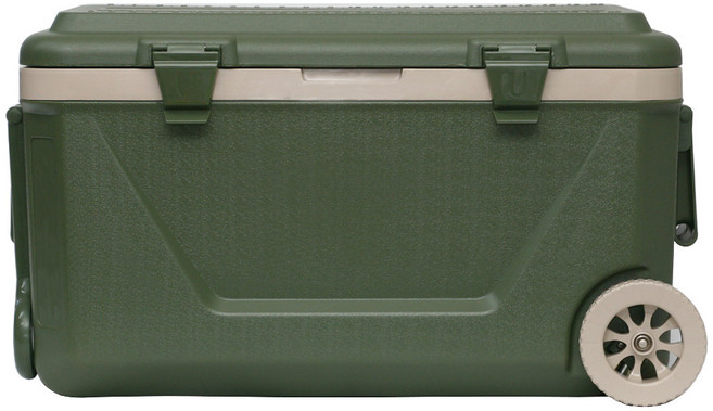 CAMTEL 대용량 캠핑 낚시 하드쿨러 아이스박스, 올리브/카키, 45L