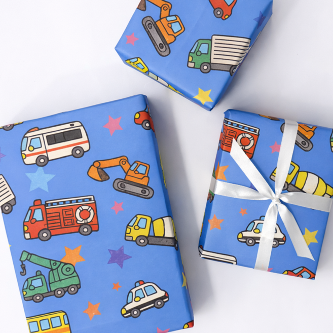 [무해해] 선물 종이 포장지, 뛰뛰빵빵, 10개