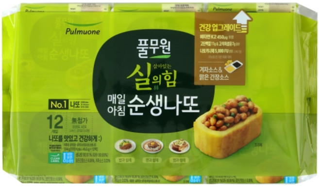 풀무원 순생나또 12입세트 비리지 않은 먹기편한, 594g, 2개