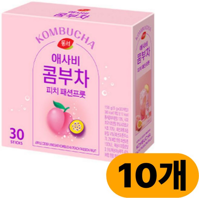 동서 애사비 콤부차 피치 패션프룻 5g 30개입 10개