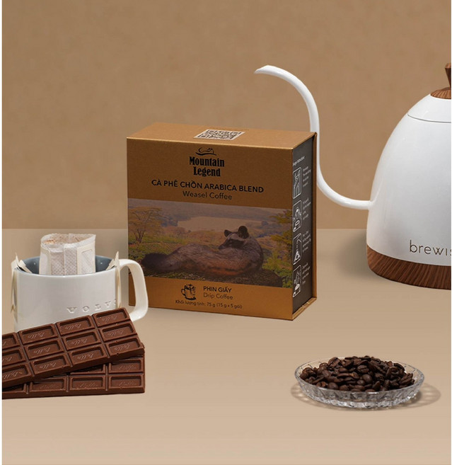 베트남 족제비(위즐) 아라비카 드립커피 (커피원두100% (아라비카90% 족제비 아라비카 10%)) (원산지 : 베트남), 15g, 2박스, 5개입