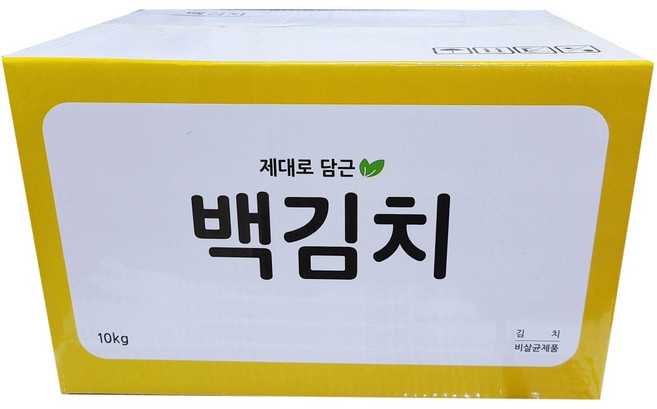 제대로담든 백김치10kg 중국산 대용량 업소용 식당김치, 1개, 10kg