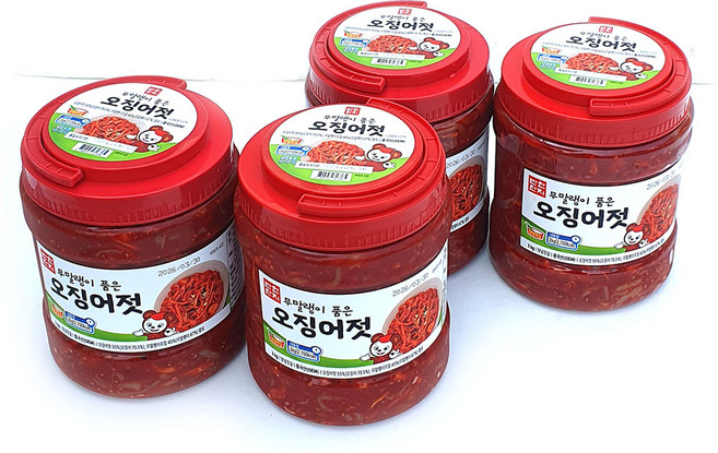 반찬단지 무말랭이 오징어젓 오말랭이 무침 품은 오징어젓갈, 2kg, 4개