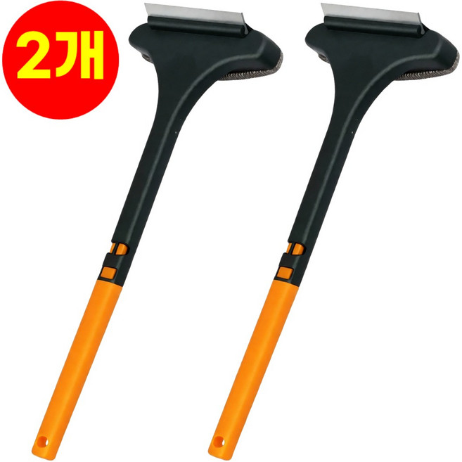 호아인터 유리창 방충망 창문 청소솔 청소 스퀴지 청소도구, 오렌지, 2개