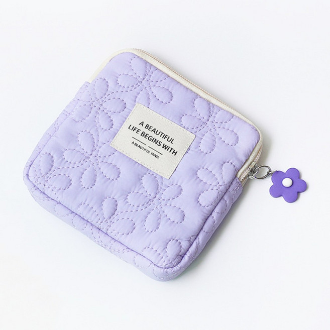 모노치 플라워 린넨 생리대 파우치