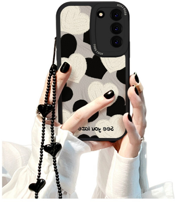 럭스폰 갤럭시 하트 스트랩 명품 지문방지 케이스