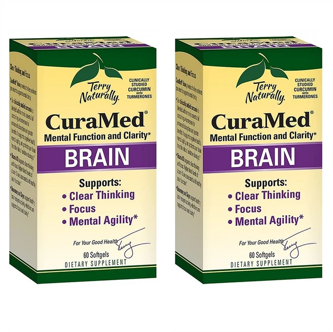 테리 네츄럴리 Terry Naturally 큐라메드 브레인 60정 2팩, 2개 - 쿠팡