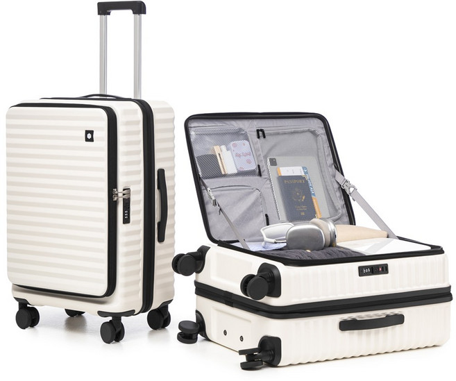 Tanit 전면 오픈 여행용 캐리어 기내용 확장형 100% PC TSA락 USB충전 3년A/S