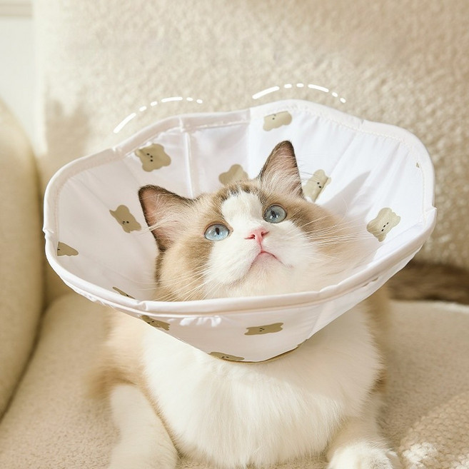 반려동물 방수 중성화 핥기 방지 넥카라, 흰색, 1개