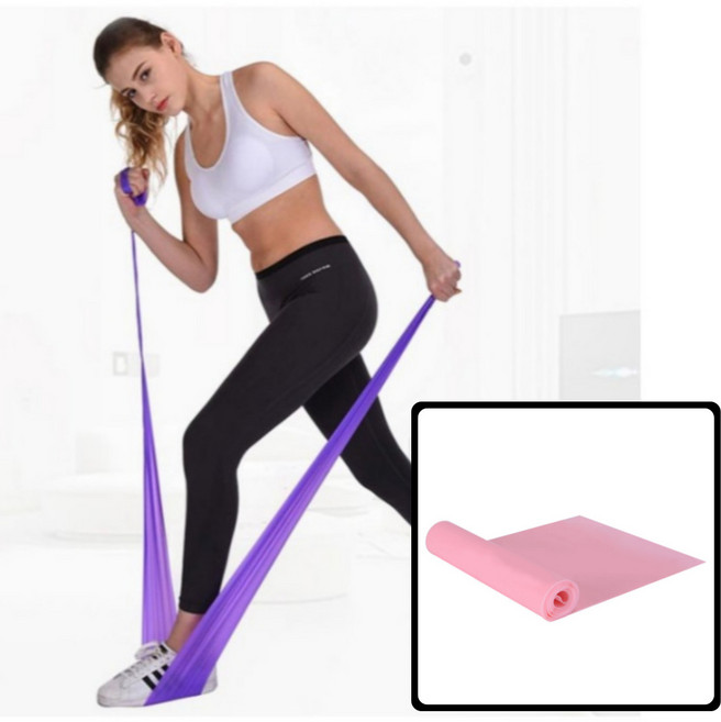 썸씽슈츠 초급용 요가 스트레칭 저항 탄성 밴드 2P, 2개, 핑크