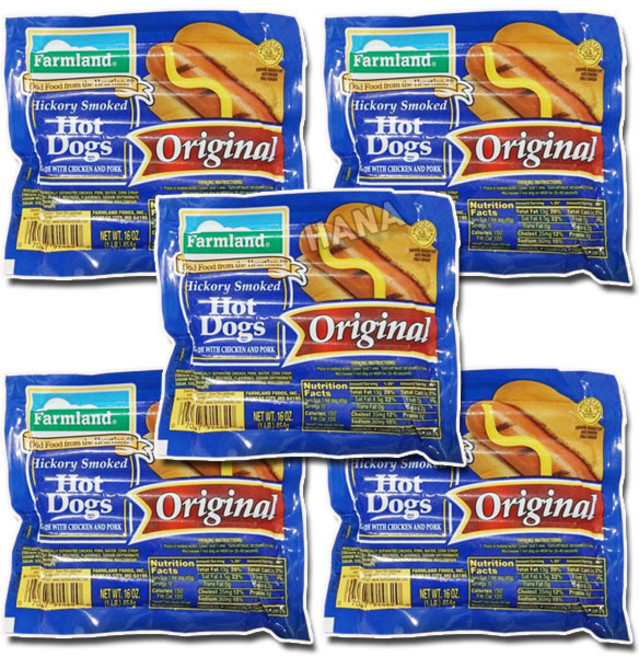 팜랜드 핫도그 소시지 오리지널 부대찌개 소세지 캠핑요리, 454g, 5개