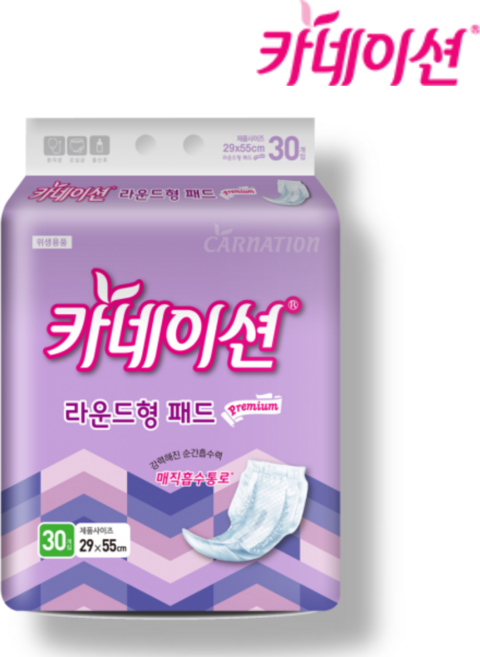 카네이션 라운드형 패드 속기저귀, 대형, 240개입, 1개